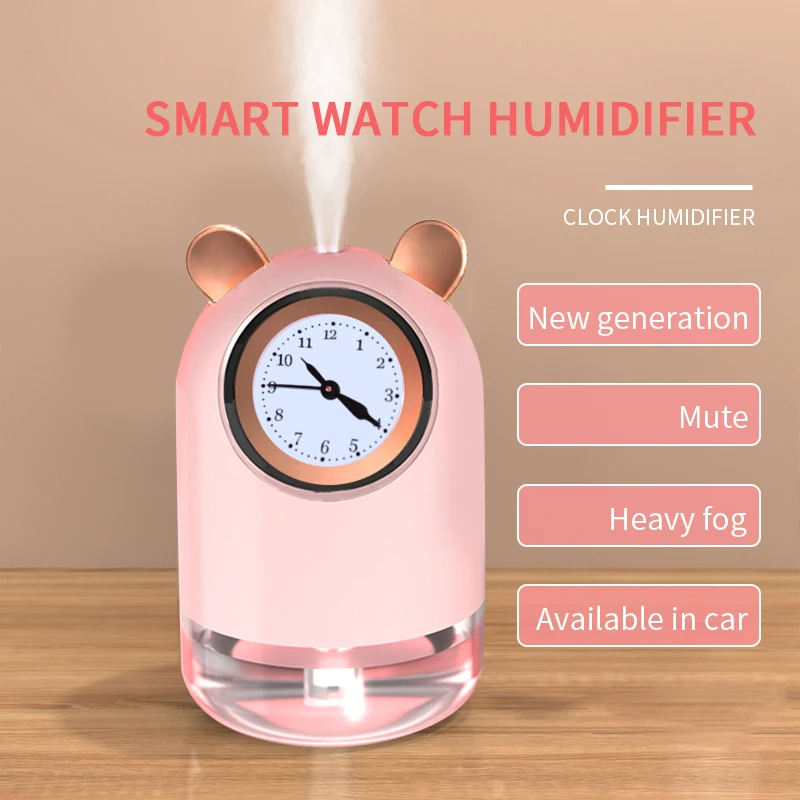 humidificateur avec horloge et Spray pour bureau 7 Couleur led 300 ML