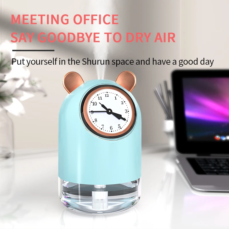 humidificateur avec horloge et Spray pour bureau 7 Couleur led 300 ML