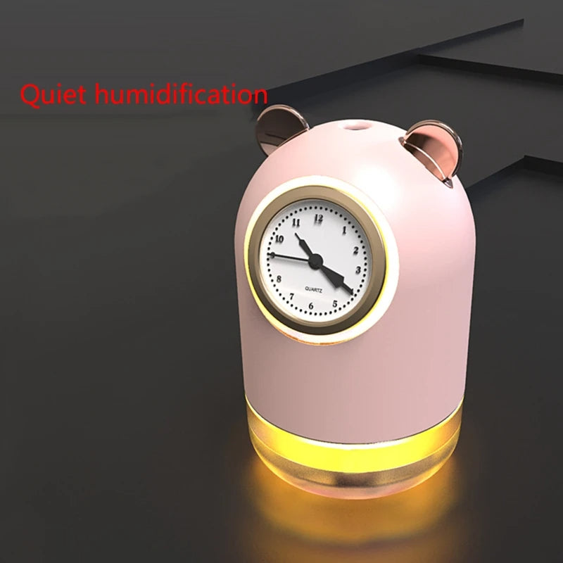 humidificateur avec horloge et Spray pour bureau 7 Couleur led 300 ML