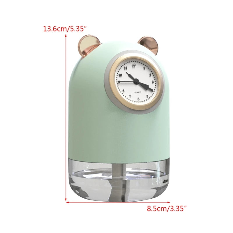 humidificateur avec horloge et Spray pour bureau 7 Couleur led 300 ML