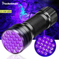 lampe de poche UV 21LED en alliage d'aluminium détecteur des scorpions et faux billet - المصباح بالأشعة فوق البنفسجية كاشف للعقارب والعملات المزورة