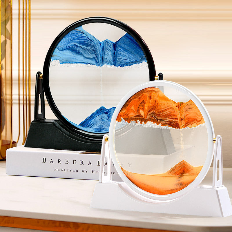 سبلييه رمل متحرك ثلاثي الأبعاد مع حامل - فن الرمال البحرية العميقة - Sablier 3D Art Sable Marin Profond avec Support - Décoration Relaxante