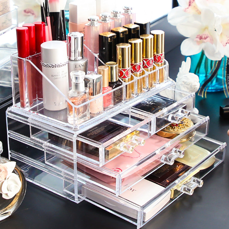 منظم مكياج أكريليك شفاف - Organisateur de maquillage acrylique transparent
