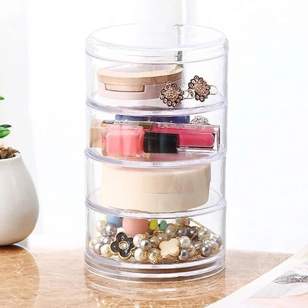 منظم مجوهرات دوار 360° كريستال أكريليك مع قفل - Organisateur de Bijoux Rotatif 360° en Cristal Acrylique avec Serrure