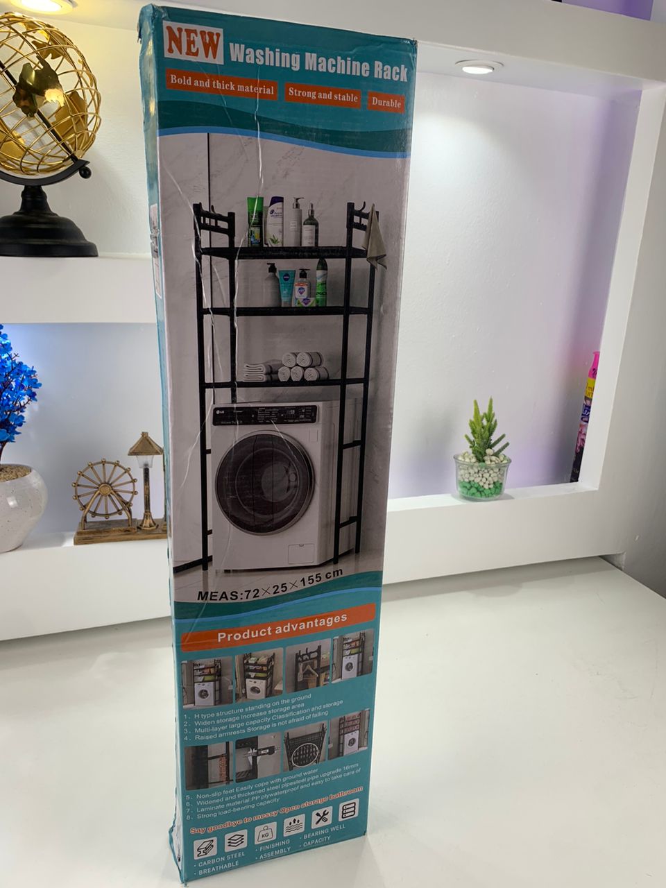 رف تخزين حمام علوي 3 مستويات - Étagère de Rangement Salle de Bain 3 Niveaux