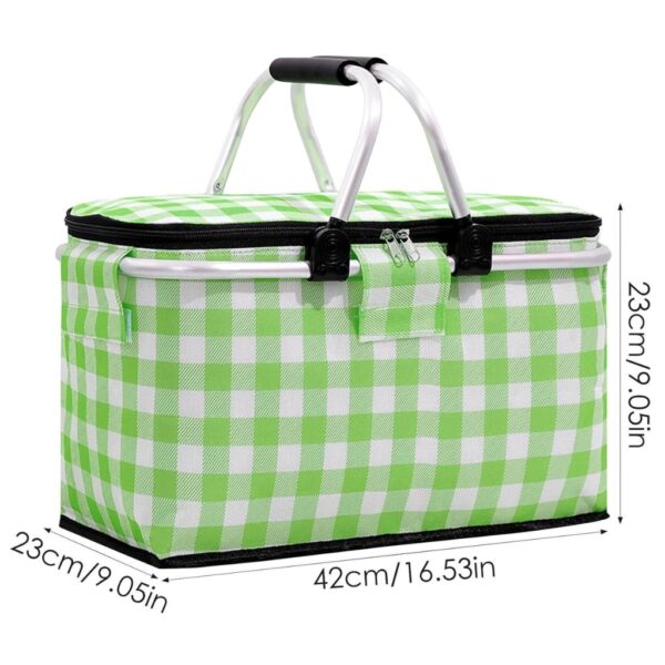حقيبة طعام حرارية قابلة للطي للنزهات والتخييم - Panier pique-nique isotherme pliable portable avec poignée alu