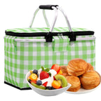 حقيبة طعام حرارية قابلة للطي للنزهات والتخييم - Panier pique-nique isotherme pliable portable avec poignée alu