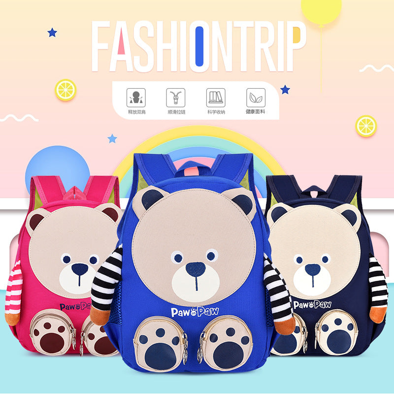 حقيبة ظهر أطفال PAW PAW دب لطيف + طقم كتب MAGIC BOOK تعليمية 4 كتب - PACK Sac à dos Enfant PAW PAW Ours Mignon + MAGIC BOOK 4 Livres Éducatifs