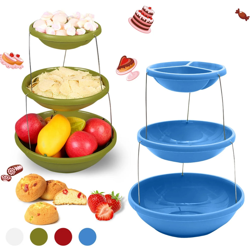 وعاء تقديم قابل للطي 3 مستويات للحلويات والمقبلات - Bol de Service Pliable 3 Niveaux Torsadé pour Apéritifs & Bonbons