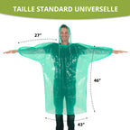 Poncho à capuche Transparent imperméable Pour Adulte protection d’urgence