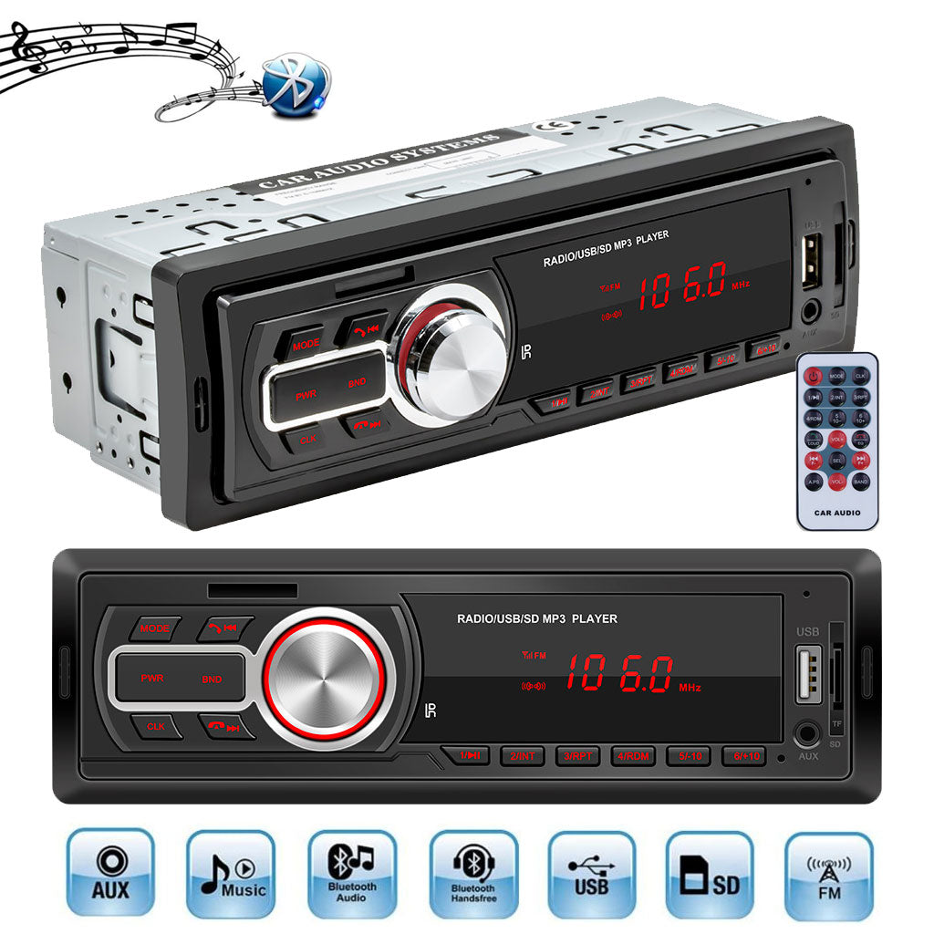 راديو سيارة بلوتوث متعدد الوسائط USB/TF/Aux مع شاشة 7 ألوان - Poste Radio Voiture Bluetooth Multimédia USB/TF/Aux avec Écran 7 Couleurs
