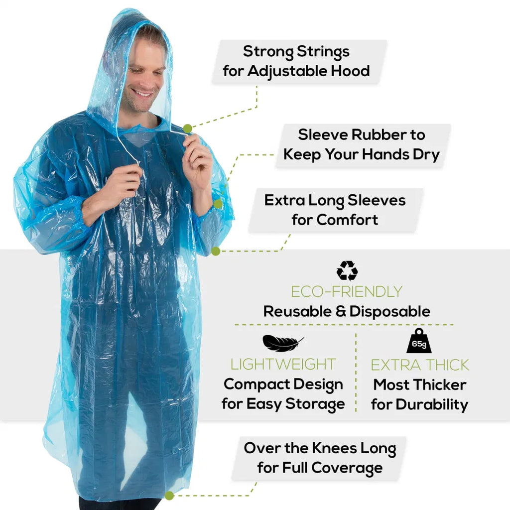 Poncho à capuche Transparent imperméable Pour Adulte protection d’urgence
