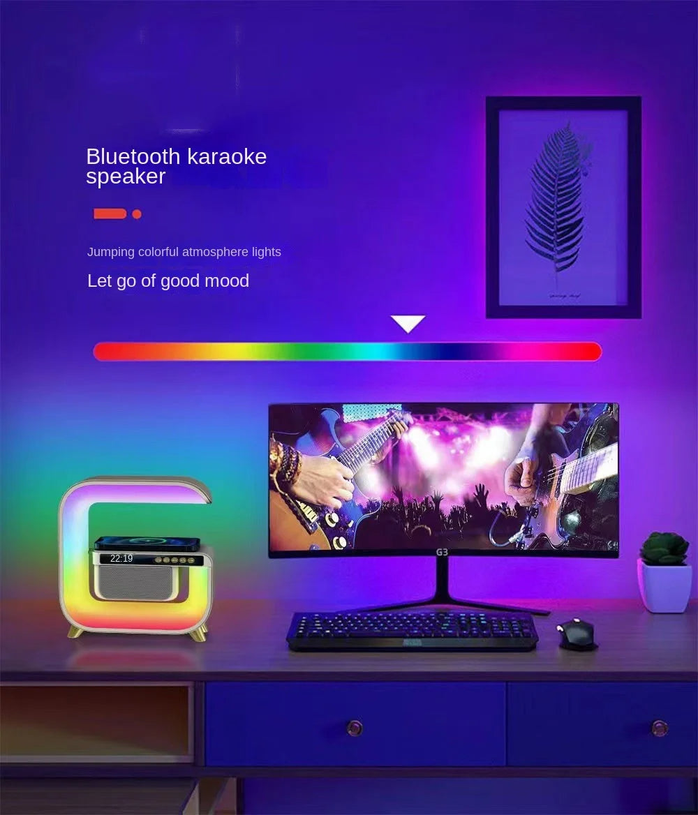 منبه ذكي RGB مع شاحن لاسلكي ومكبر صوت بلوتوث 5.0 - XM-G3 - Réveil Intelligent RGB avec Chargeur Sans Fil et Haut-parleur Bluetooth 5.0 - XM-G3