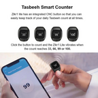 خاتم التسبيح الذكي Zikr1 IQIBLA - عداد إلكتروني بلوتوث - Bague de Tasbih Intelligente Zikr1 IQIBLA - Compteur Électronique Bluetooth