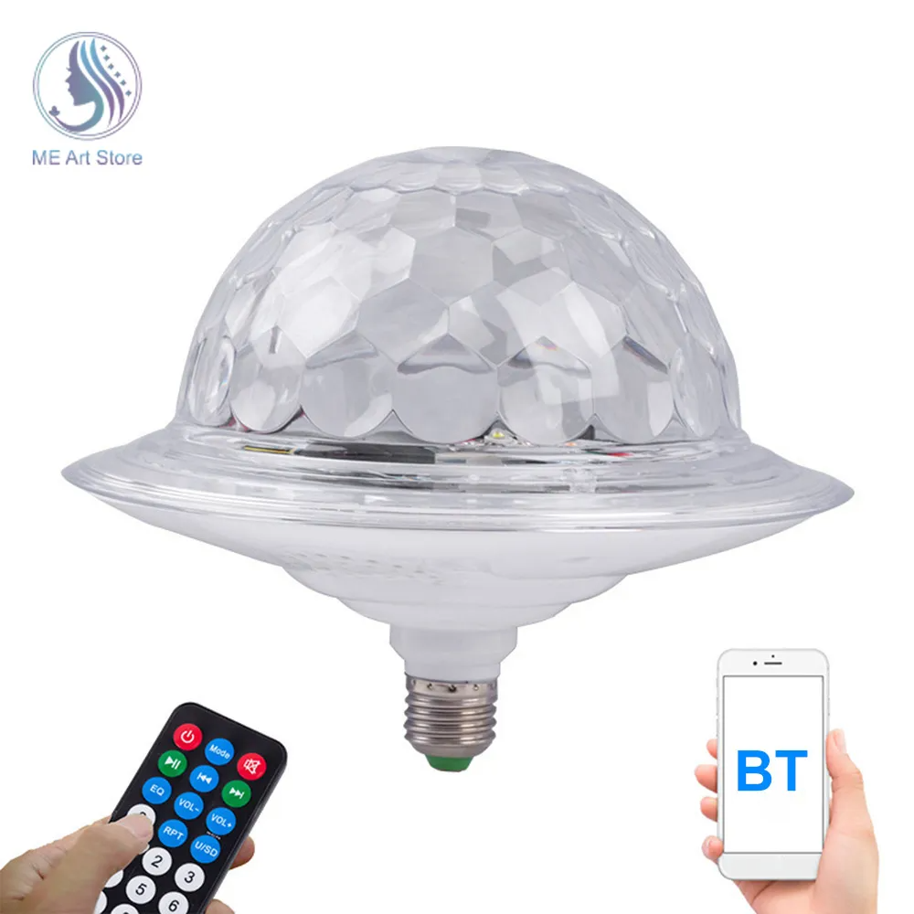 كرة ديسكو كريستال UFO موسيقى بلوتوث LED RGB E27 - Boule Magique Cristal UFO Musique Bluetooth LED RGB E27