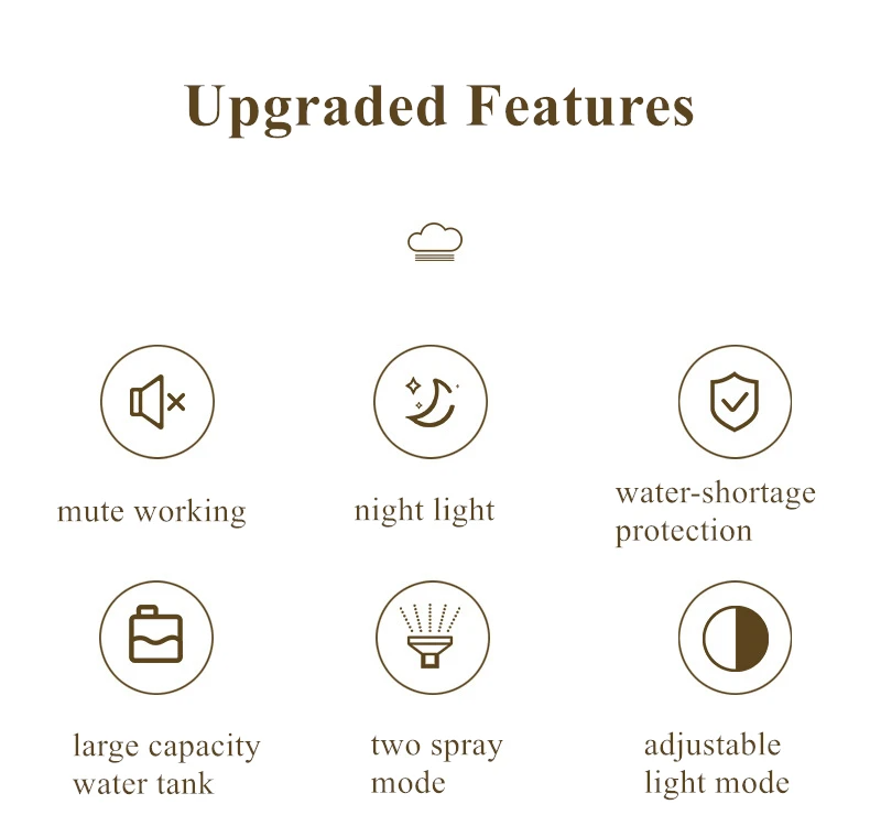 مصباح كريستال مرطب جو وموزع عطر USB 900 مل - Lampe Cristal Humidificateur & Diffuseur d'Arôme USB 900ml