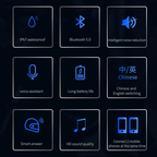 Écouteurs de moto sans fil Bluetooth 5.0 étanche FM GPS deux côtés BT12