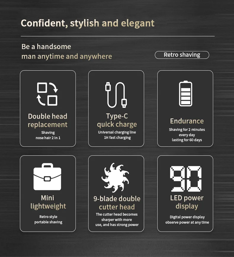 ماكينة حلاقة احترافية 3 في 1 مقاومة للماء USB - Rasoir Professionnel Multifonction 3-en-1 Étanche USB
