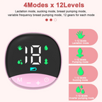 Tire-lait Électrique Intégré Mains Libres pour Allaitement, 4 Modes et 12 Réglables, Faible Bruit MY-374