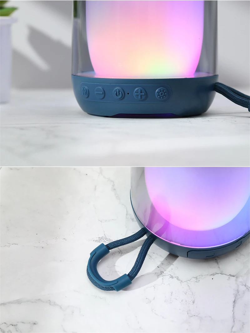 T&G Haut-parleur Bluetooth 5.3 à pulsation d'ambiance LED RGB