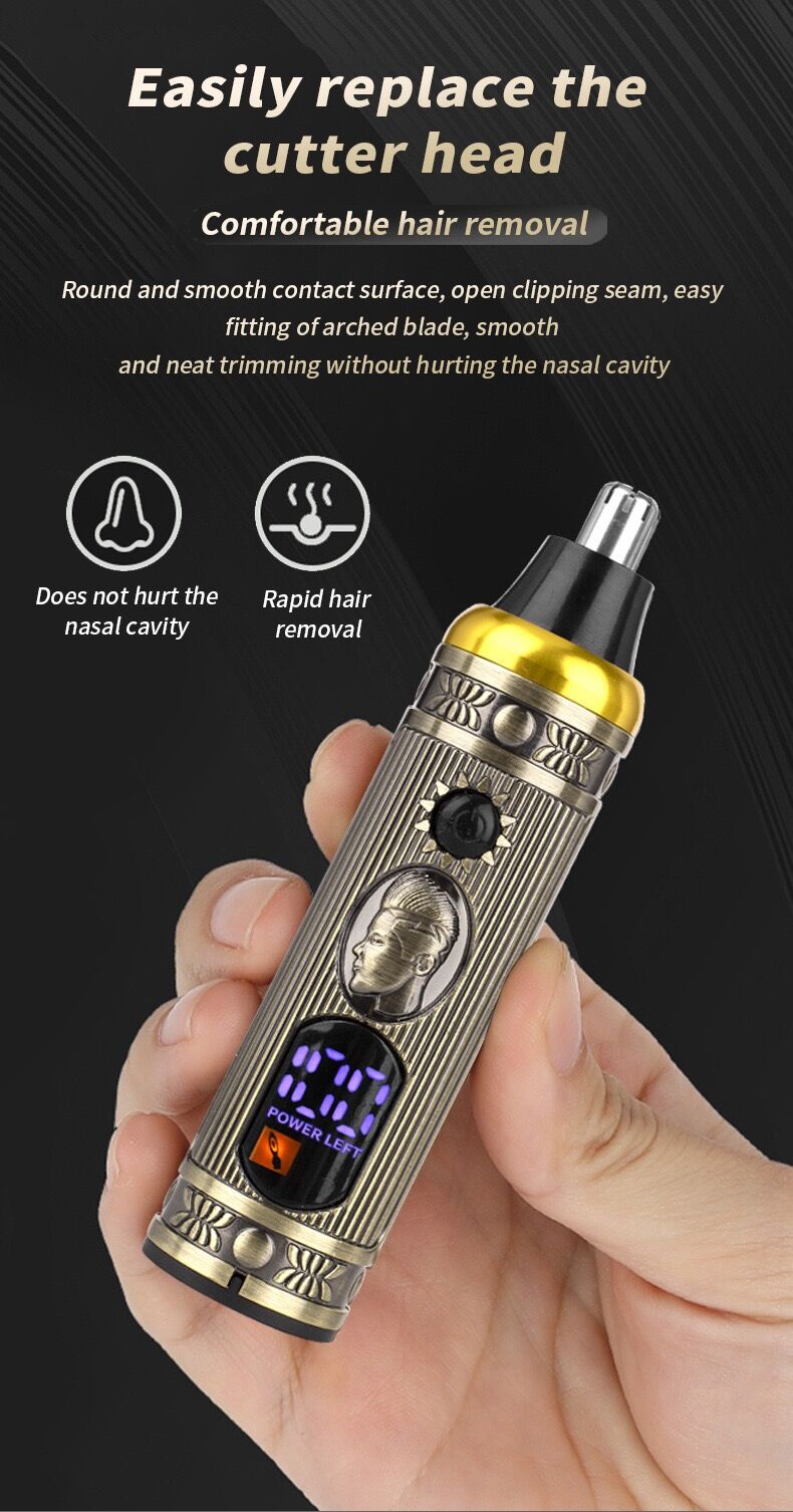 مجموعة ماكينة حلاقة كهربائية للرجال، ماكينة تشذيب اللحية والأنف، شحن USB، شاشة LCD - Rasoir Électrique Homme Multifonction, Tondeuse Barbe Nez USB, Écran LCD