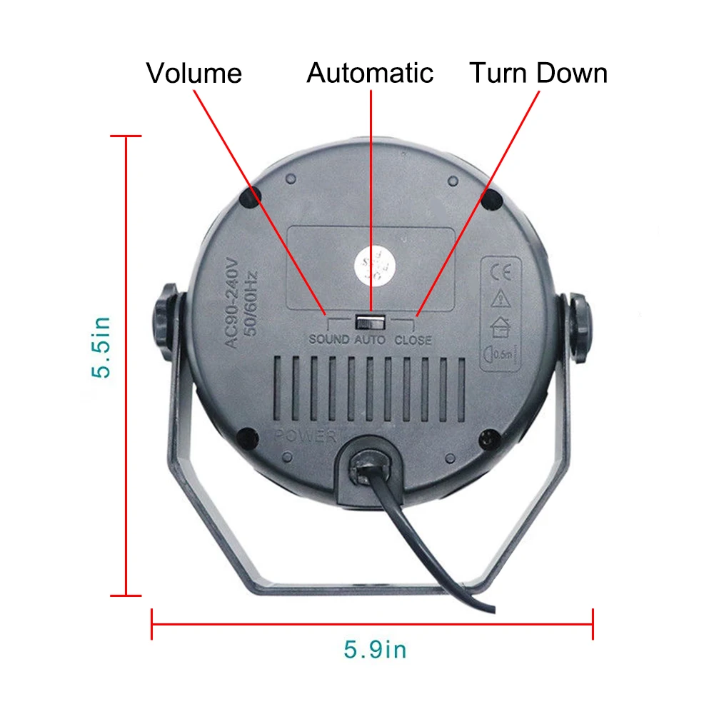 جهاز عرض ليزر RGB دوار 6 في 1 مع ستروب للمسرح والديسكو - Projecteur Laser RGB Rotatif 6-en-1 Effets Stroboscope DJ Scène