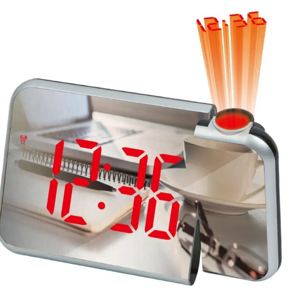 منبه رقمي ذكي Quickdz Shop مع بروجيكتور 180°، عرض حرارة، USB وغفوة DS-8590L - Réveil Numérique Intelligent Quickdz Shop avec Projecteur 180°, Température, USB & Snooze DS-8590L