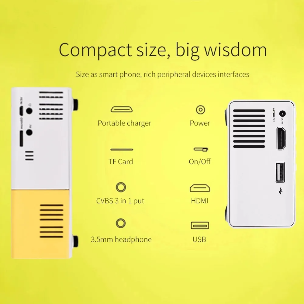 بروجيكتور منزلي Borrego YG300 1080P Full HD محمول - Projecteur Home Cinéma Borrego YG300 Full HD 1080P Portable