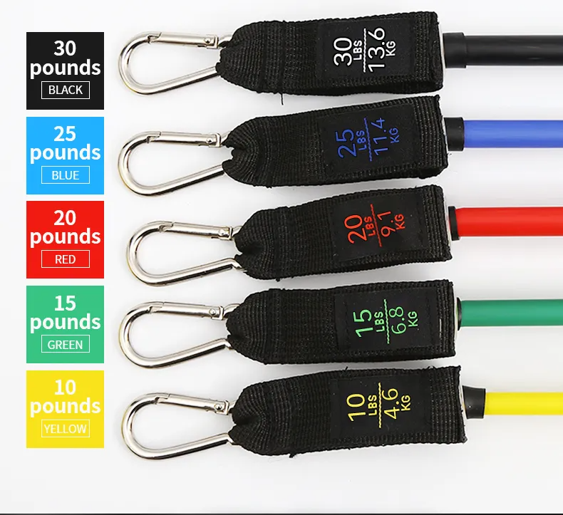 مجموعة أحزمة المقاومة 11 قطعة للرياضة المنزلية - Ensemble de Bandes de Résistance 11 pcs pour Sport à Domicile