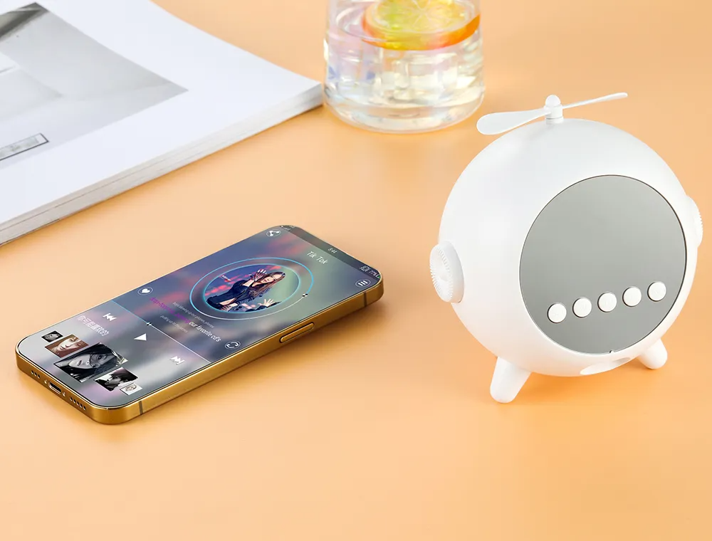منبه رقمي بمرآة قابل لإعادة الشحن مع مكبر صوت بلوتوث 5.0 محمول - Réveil Miroir Numérique Rechargeable avec Haut-parleur Bluetooth 5.0 Portable