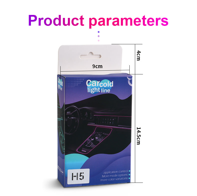 شريط إضاءة LED ألياف بصرية RGB USB لداخل السيارة 2 متر - Bande Lumineuse LED Fibre Optique RGB USB Intérieur Voiture 2M