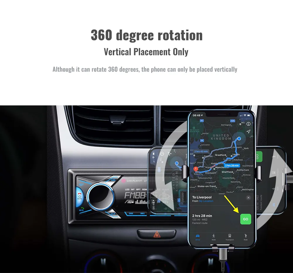 راديو سيارة 1DIN بلوتوث مع حامل هاتف مدمج FM/SD/TF/2USB 12V - Autoradio 1DIN Bluetooth avec Support Téléphone Intégré FM/SD/TF/2USB 12V