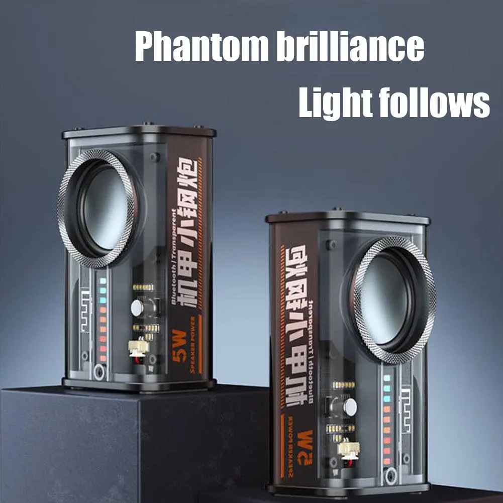 سماعات K07 بلوتوث 5.0 شفافة لاسلكية مع إضاءة LED تفاعلية - Haut-parleurs K07 Bluetooth 5.0 Transparent Sans Fil LED Interactif