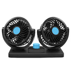 مروحة سيارة مزدوجة 12V دوارة 360° بسرعتين - Quickdz Shop - Double Ventilateur Voiture 12V Rotatif 360° 2 Vitesses - Quickdz Shop