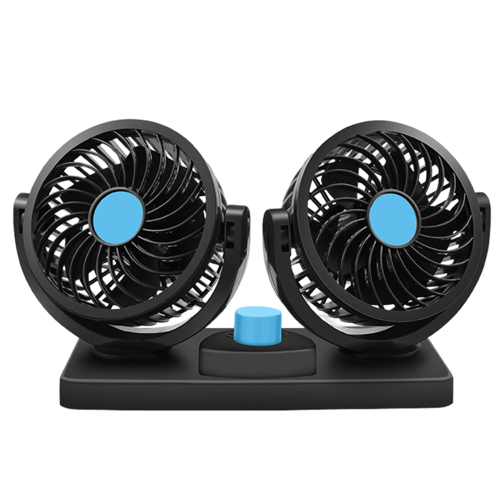 مروحة سيارة مزدوجة 12V دوارة 360° بسرعتين - Quickdz Shop - Double Ventilateur Voiture 12V Rotatif 360° 2 Vitesses - Quickdz Shop