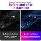 شريط إضاءة LED ألياف بصرية RGB USB لداخل السيارة 2 متر - Bande Lumineuse LED Fibre Optique RGB USB Intérieur Voiture 2M