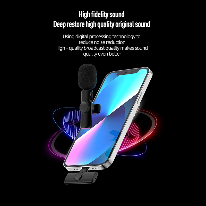 ميكروفون K11 لاسلكي كليب للتسجيل (أندرويد/آيفون) - Microphone Cravate Sans Fil K11 pour Enregistrement Audio Vidéo (Android/iPhone)
