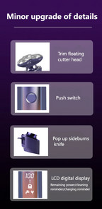 Kemei ماكينة حلاقة كهربائية للجسم للرجال، مقاومة للماء، شاشة LCD، نظام عائم ثلاثي الأبعاد، KM-1941s - Kemei Rasoir Électrique Corps Homme, Étanche, Écran LCD, Système Flottant 3D, KM-1941s
