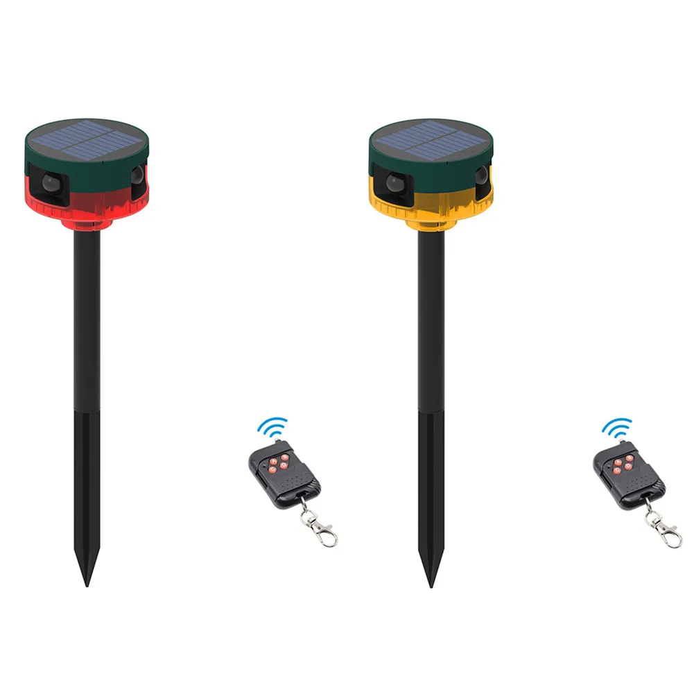 Répulsif pour animeux Capteur de mouvement à énergie solaire, alarme sonore et lumineuse 6 LED - مستشعر حركة يعمل بالطاقة الشمسية لطارد الحيوانات