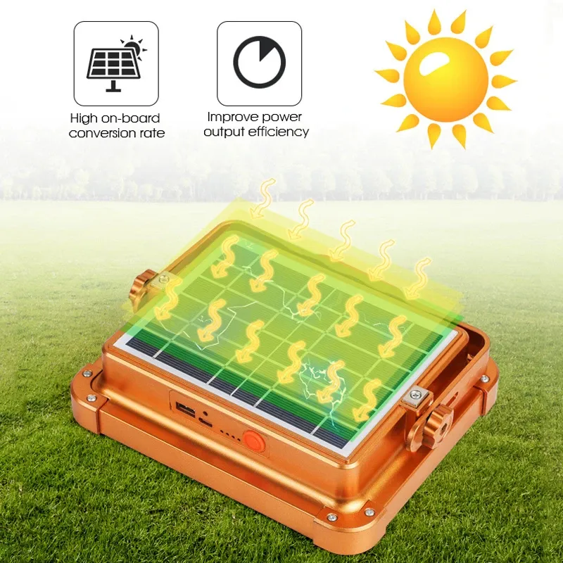 مصباح تخييم شمسي 1000W متعدد الوظائف Quickdz Shop - Projecteur Solaire Rechargeable 1000W Power Bank Quickdz Shop