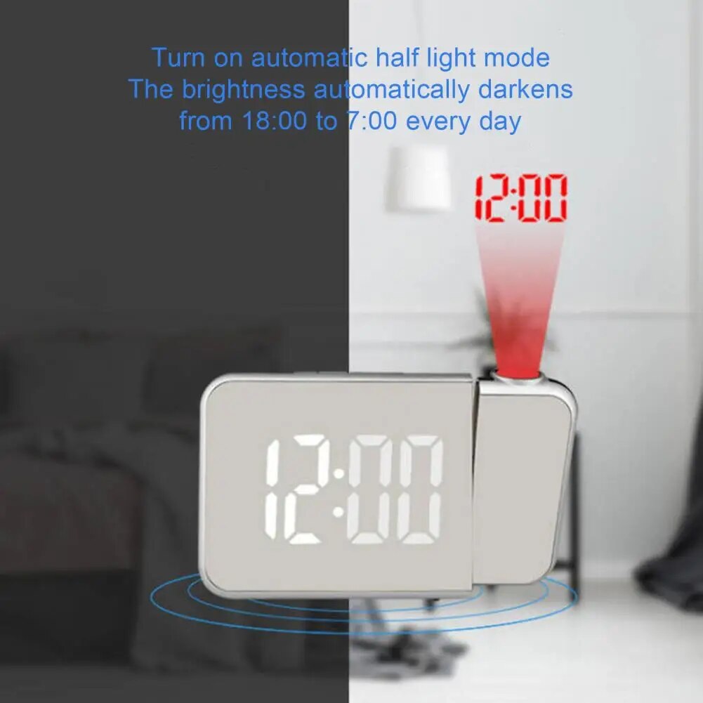 منبه رقمي ذكي Quickdz Shop مع بروجيكتور 180°، عرض حرارة، USB وغفوة DS-8590L - Réveil Numérique Intelligent Quickdz Shop avec Projecteur 180°, Température, USB & Snooze DS-8590L