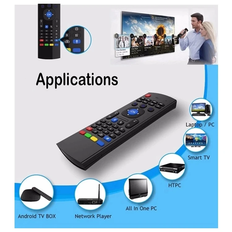 ماك-تيك فأرة طائرة ذكية لاسلكية 2.4G مع لوحة مفاتيح - Mac-Tech Télécommande Intelligente Sans Fil 2.4G avec Clavier et Souris Gyroscopique