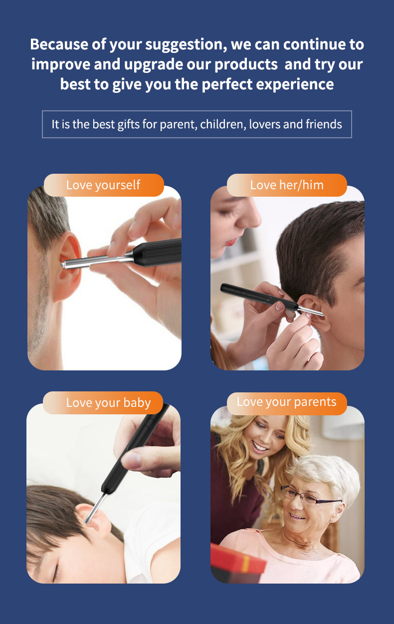 منظار الأذن اللاسلكي الذكي NE3 مع كاميرا وضوء LED - Kit de nettoyage d'oreilles intelligent sans fil NE3 avec caméra et LED