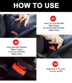 مُطيل حزام أمان سيارة (2 قطعة) مضاد للصفير - 2Pcs Rallonge de Ceinture de Sécurité Voiture Anti-Bip