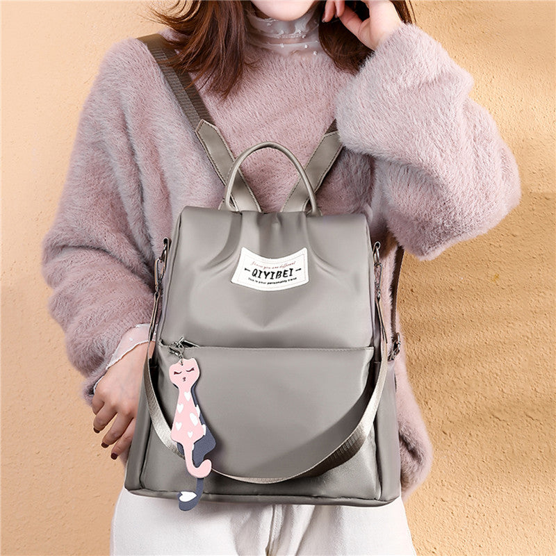 حقيبة ظهر نسائية أكسفورد مضادة للسرقة ومقاومة للماء - رمادي - Sac à dos Oxford Antivol Étanche pour Femme - Gris