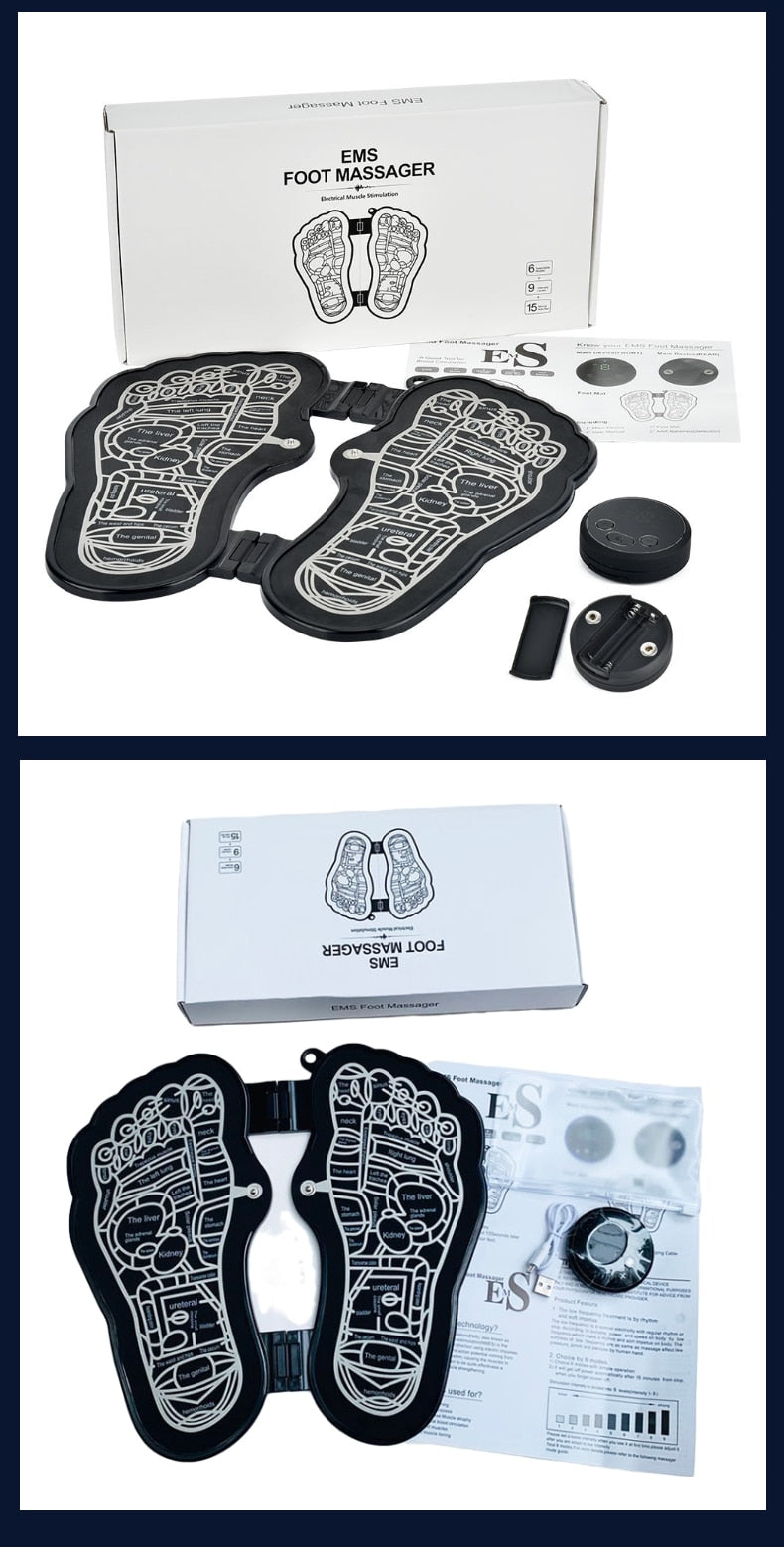 مدلك القدم الكهربائي بتقنية EMS | تخفيف آلام القدمين - Tapis de Massage Pieds Électrique EMS | Physiothérapie & Soulagement