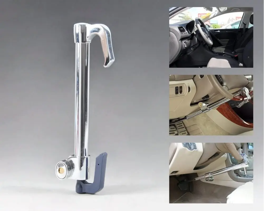 Serrure antivol Standard de frein et volant rétractable double crochet En Acier Inoxydable - قفل مضاد للسرقة فرامل وعجلة قيادة من الفولاذ المقاوم للصدأ