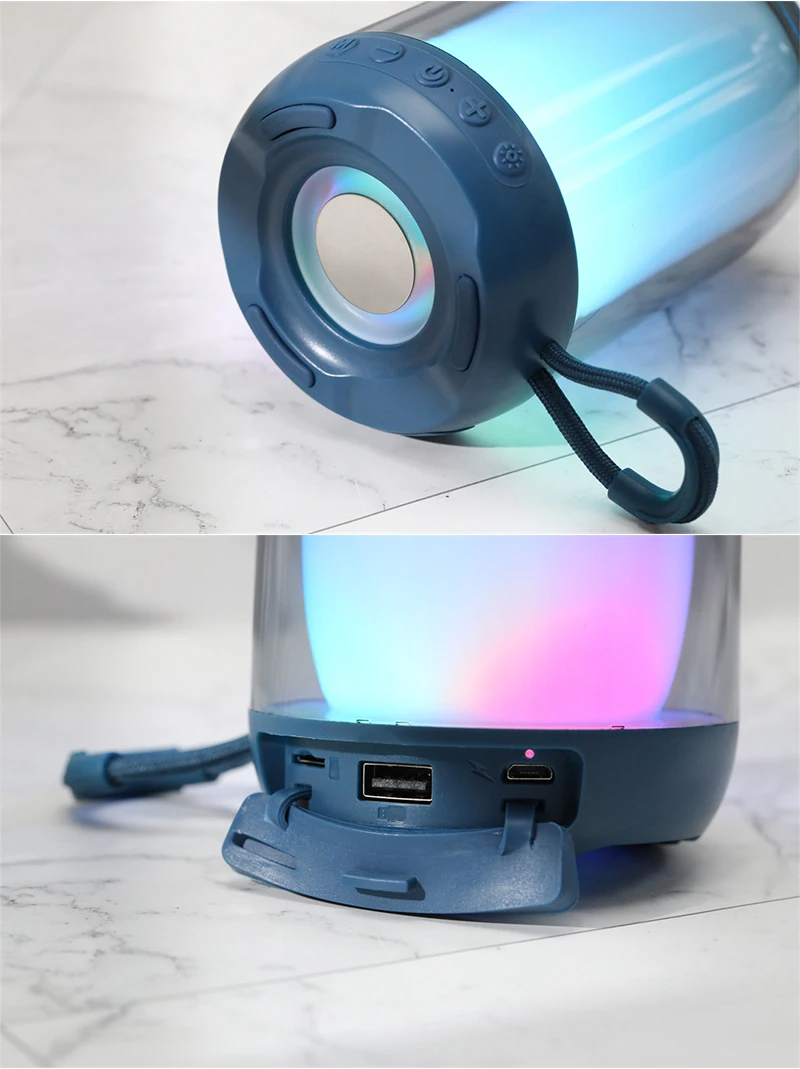 T&G Haut-parleur Bluetooth 5.3 à pulsation d'ambiance LED RGB