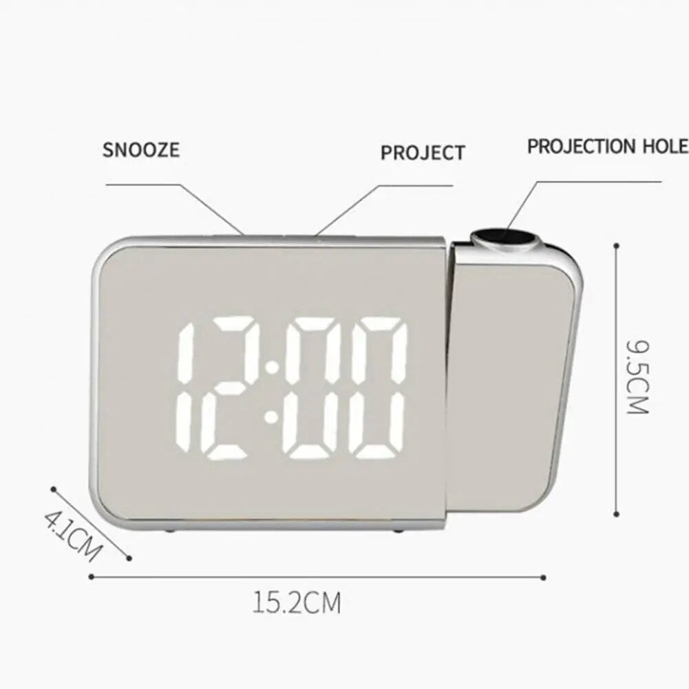 منبه رقمي ذكي Quickdz Shop مع بروجيكتور 180°، عرض حرارة، USB وغفوة DS-8590L - Réveil Numérique Intelligent Quickdz Shop avec Projecteur 180°, Température, USB & Snooze DS-8590L