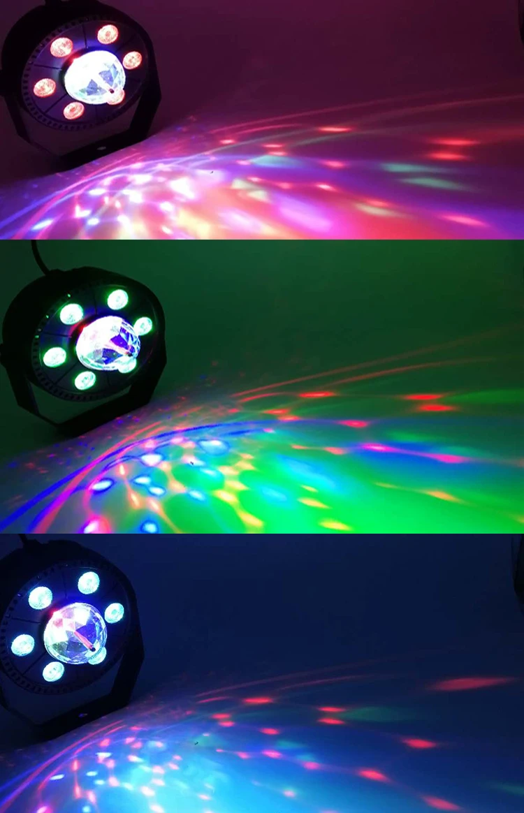 جهاز عرض ليزر RGB دوار 6 في 1 مع ستروب للمسرح والديسكو - Projecteur Laser RGB Rotatif 6-en-1 Effets Stroboscope DJ Scène